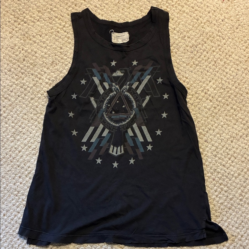 Current/Elliott Black Graphic Tank Top